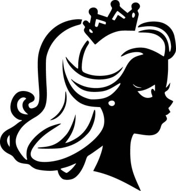 Prenses - minimalist ve düz logo - vektör illüstrasyonu