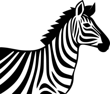 Zebra - minimalist ve basit siluet - vektör illüstrasyonu