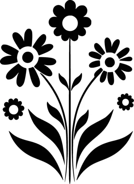 stock vector Flowers - minimalist and flat logo - vector illustration