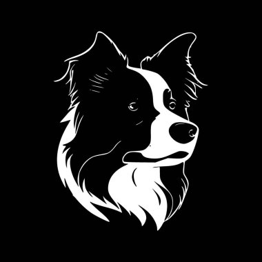 Border collie - minimalist ve düz logo - vektör illüstrasyonu