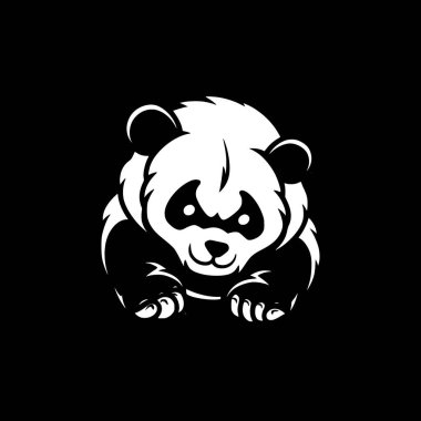 Panda - minimalist ve basit siluet - vektör illüstrasyonu