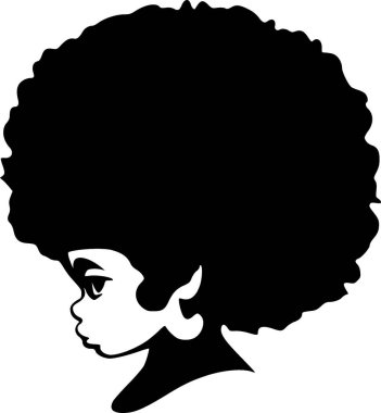 Afro - yüksek kaliteli vektör logosu - t-shirt grafiği için ideal vektör illüstrasyonu