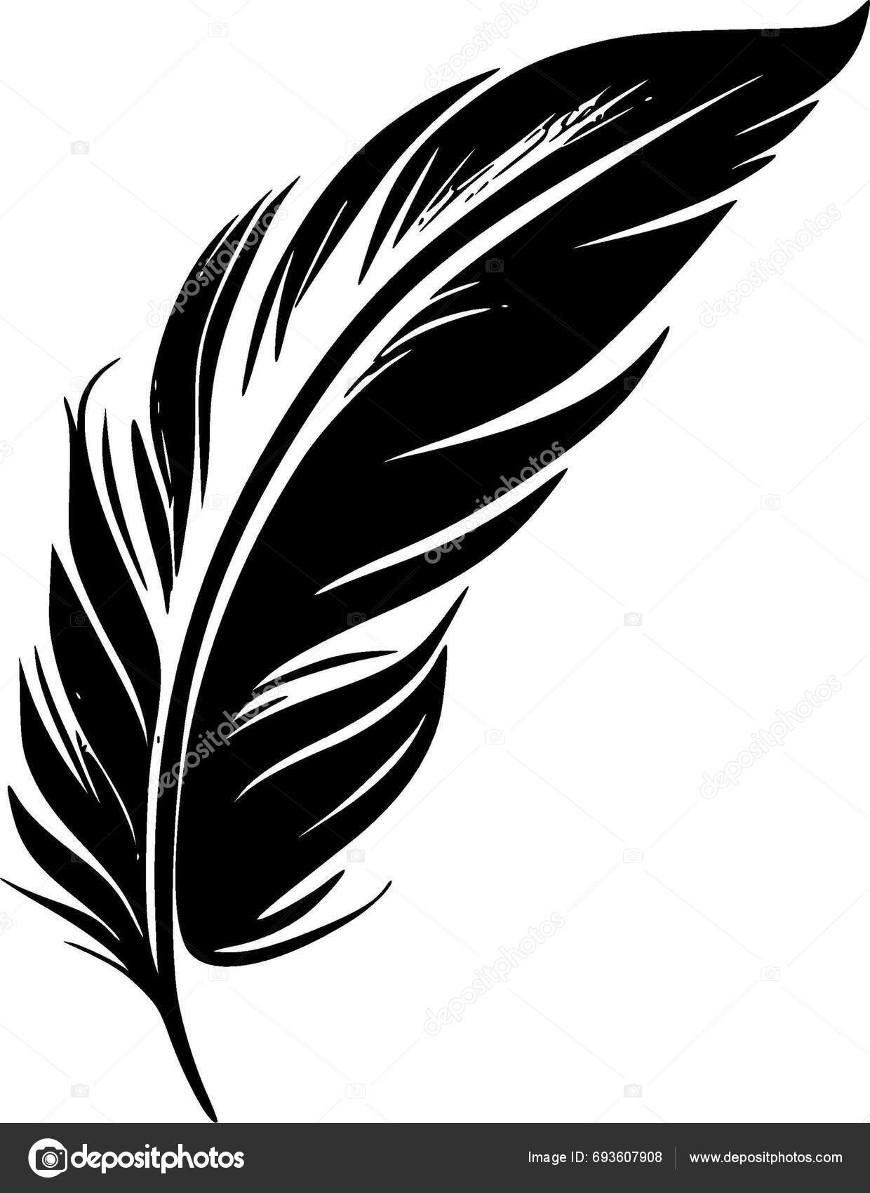 Feathers Black White Vector Illustration Stock Vector by ©CreativeOasis ...