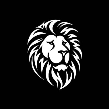 Aslan - minimalist ve düz logo - vektör illüstrasyonu