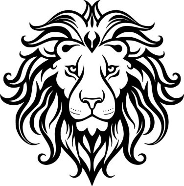 Aslan - yüksek kalite vektör logosu - t-shirt grafiği için ideal vektör çizimi