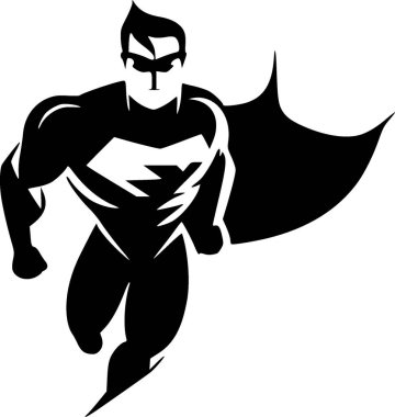 Süper kahraman - minimalist ve düz logo - vektör illüstrasyonu