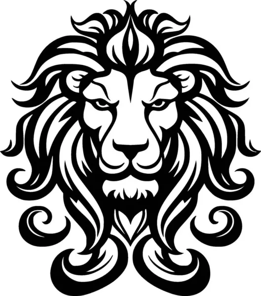 stock vector Lion - black and white vector illustration