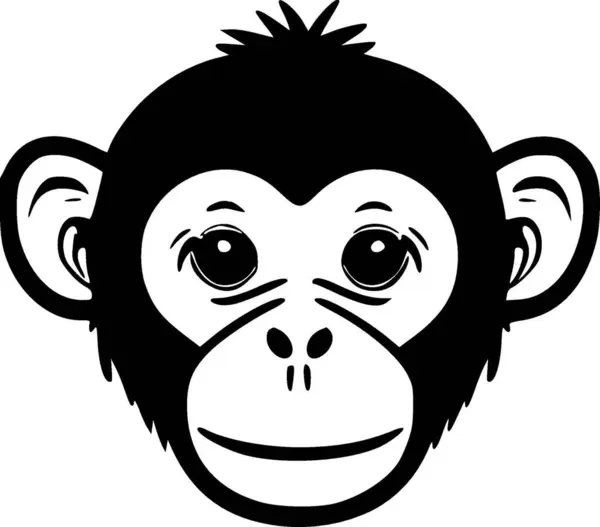 stock vector Monkey - minimalist and flat logo - vector illustration