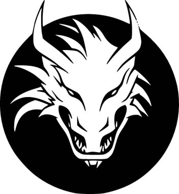 Dragon - minimalist ve düz logo - vektör illüstrasyonu