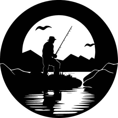 Balıkçılık - yüksek kaliteli vektör logosu - t-shirt grafiği için ideal vektör illüstrasyonu