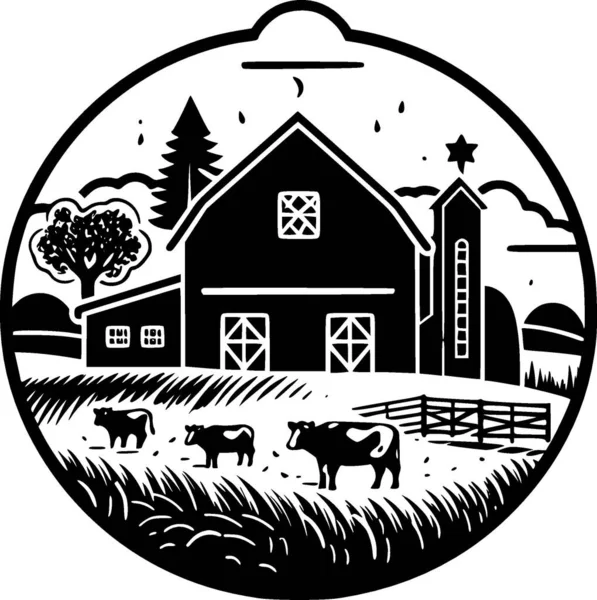 stock vector Farm - minimalist and flat logo - vector illustration