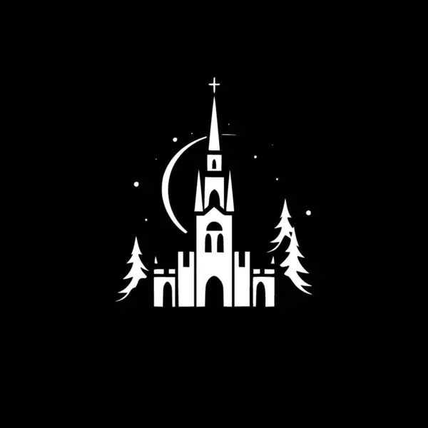 Gothic - black and white vector illustration