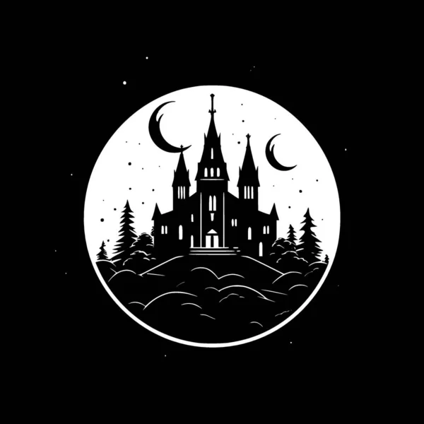 Gothic - black and white isolated icon - vector illustration