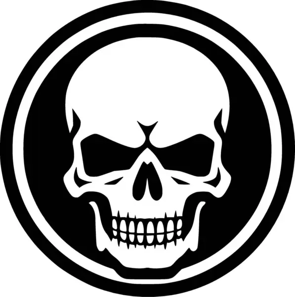 stock vector Skull - black and white isolated icon - vector illustration