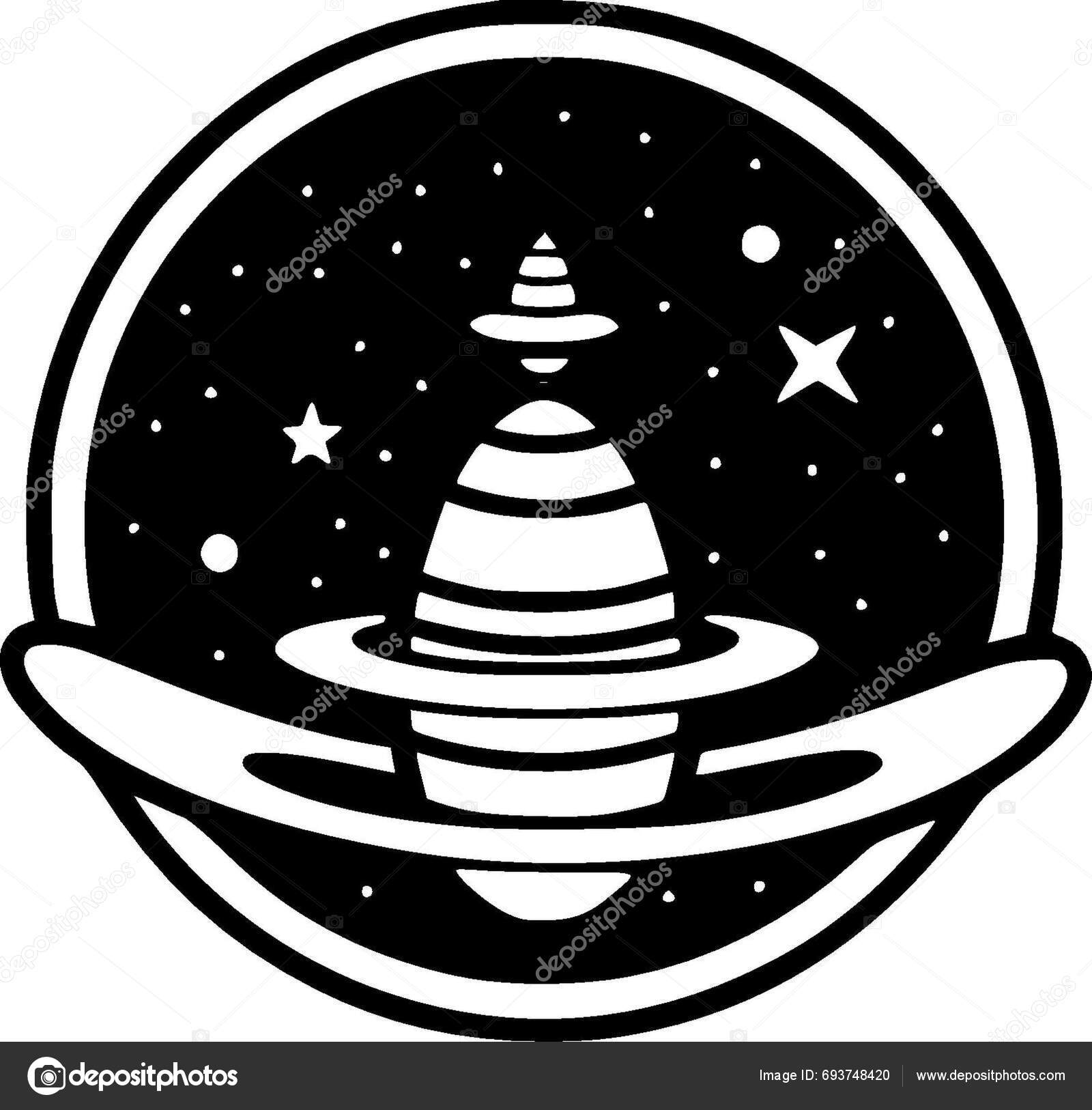 Space Black White Vector Illustration Stock Vector by ©CreativeOasis ...