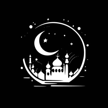 Ramazan - minimalist ve düz logo - vektör illüstrasyonu