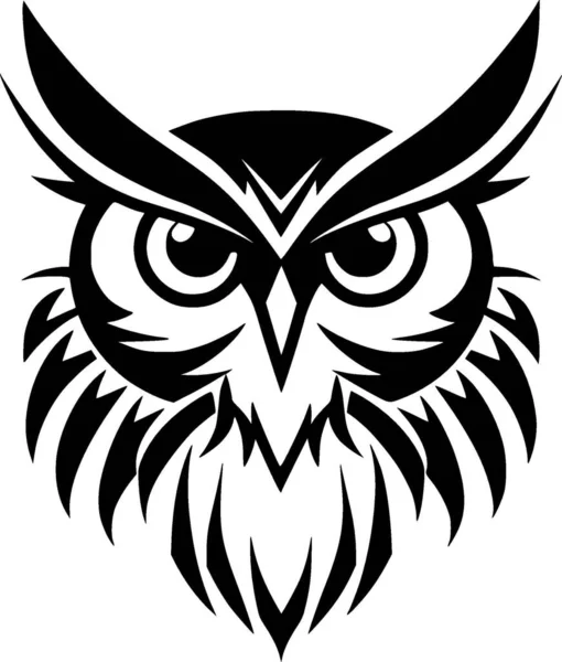 Owl Minimalist Flat Logo Vector Illustration — Stock Vector