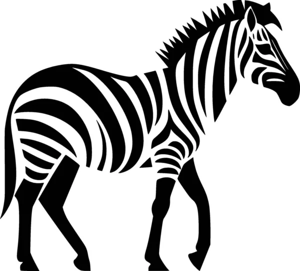 stock vector Zebra - black and white isolated icon - vector illustration