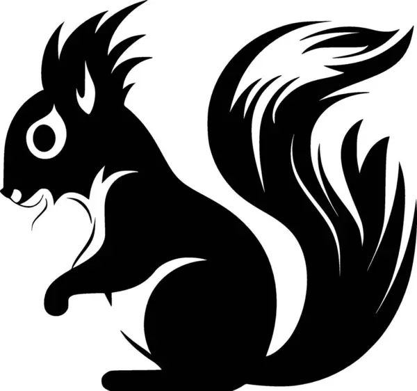 Squirrel Minimalist Simple Silhouette Vector Illustration — Stock Vector