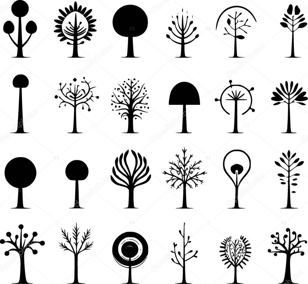 Tree - minimalist and simple silhouette - vector illustration