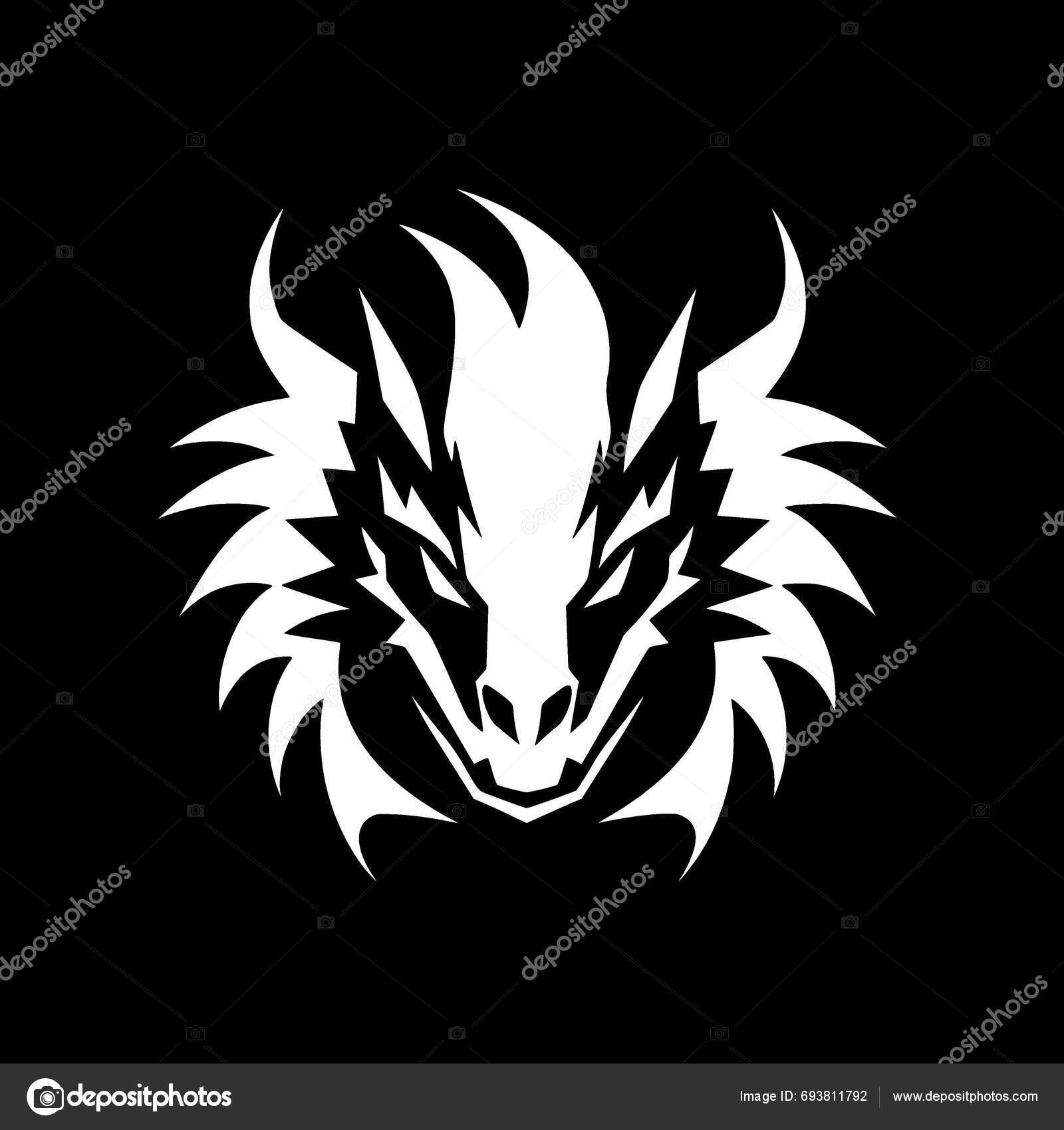 Dragon Black White Vector Illustration Stock Vector by ©CreativeOasis