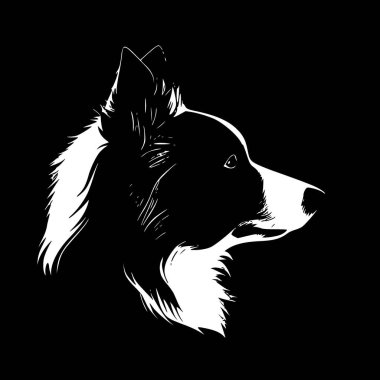 Border collie - minimalist ve düz logo - vektör illüstrasyonu