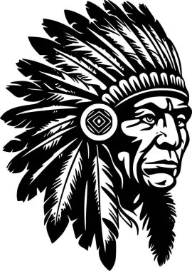 Indian chief - high quality vector logo - vector illustration ideal for t-shirt graphic clipart