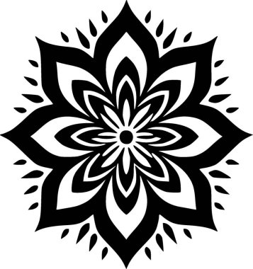 Mandala - minimalist ve düz logo - vektör illüstrasyonu