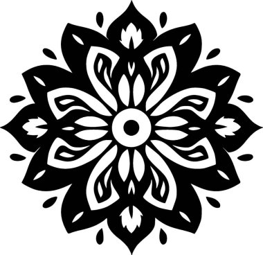 Mandala - minimalist ve basit siluet - vektör illüstrasyonu