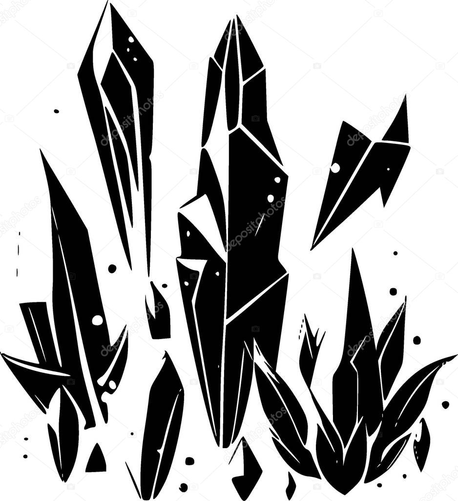 Crystals - minimalist and simple silhouette - vector illustration