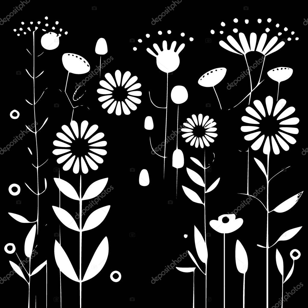 Floral background - minimalist and simple silhouette - vector illustration
