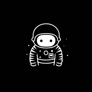 Astronot - minimalist ve düz logo - vektör illüstrasyonu