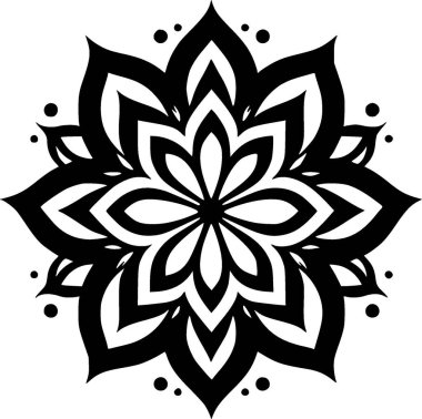 Mandala - minimalist ve düz logo - vektör illüstrasyonu