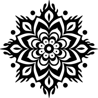 Mandala - minimalist ve düz logo - vektör illüstrasyonu