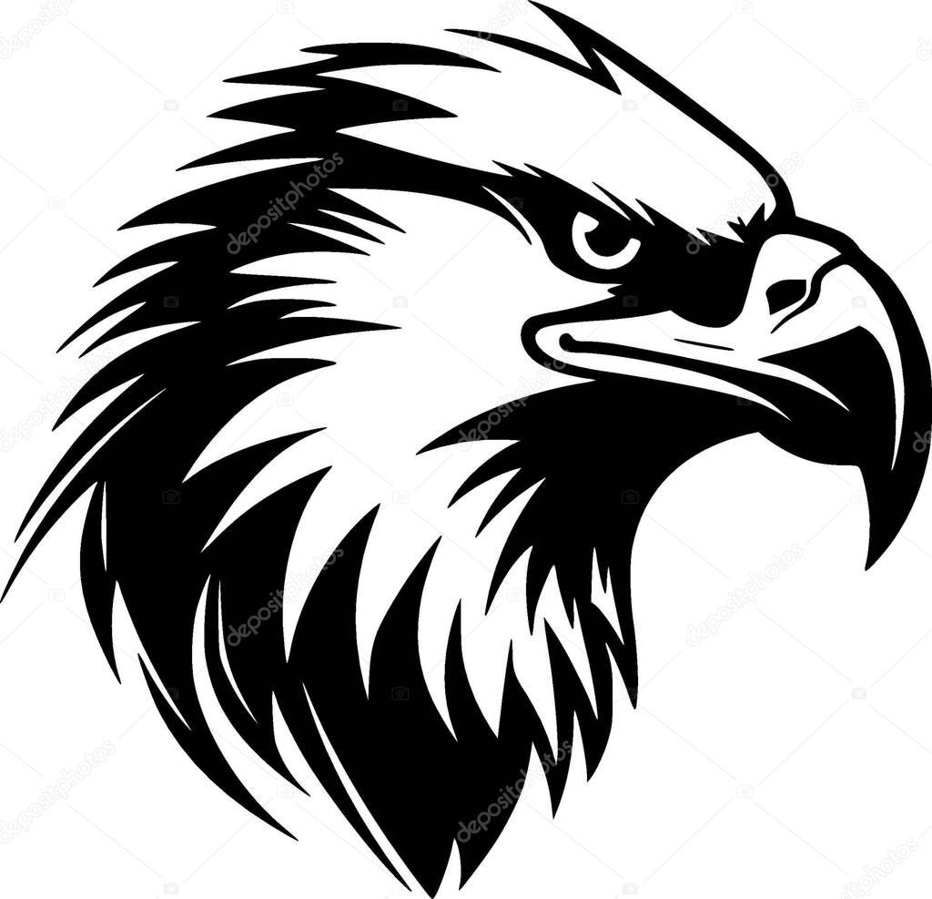 Eagle - black and white isolated icon - vector illustration