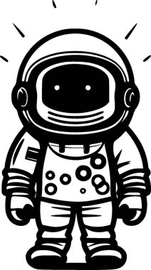 Astronaut - minimalist and flat logo - vector illustration clipart