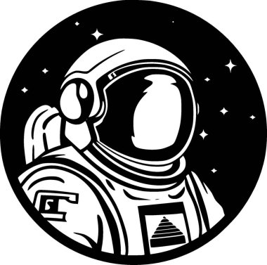 Astronot - minimalist ve basit siluet - vektör illüstrasyonu