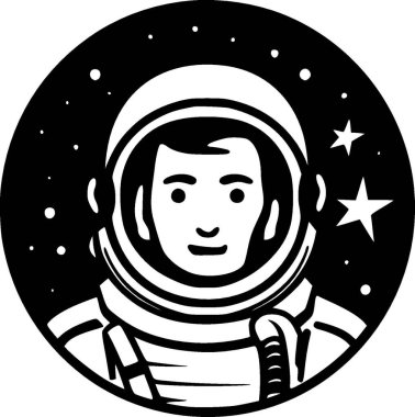 Astronot - yüksek kaliteli vektör logosu - t-shirt grafiği için ideal vektör çizimi