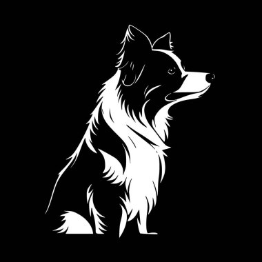 Border collie - minimalist ve basit siluet - vektör illüstrasyonu