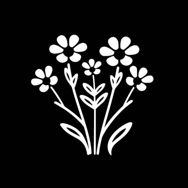 Çiçekler - minimalist ve düz logo - vektör illüstrasyonu