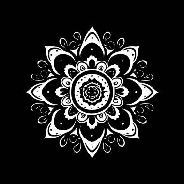 Mandala - minimalist ve düz logo - vektör illüstrasyonu