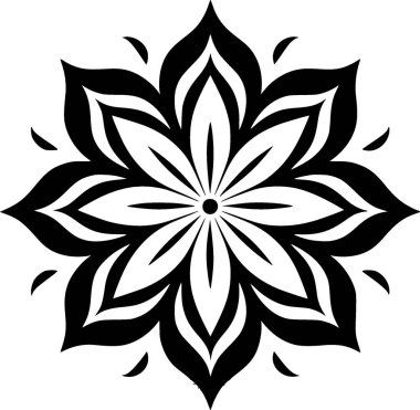 Mandala - minimalist ve düz logo - vektör illüstrasyonu