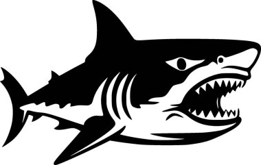 Köpekbalığı - minimalist ve basit siluet - vektör illüstrasyonu