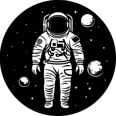 Astronot - yüksek kaliteli vektör logosu - t-shirt grafiği için ideal vektör çizimi