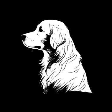 Golden retriever - minimalist ve düz logo - vektör illüstrasyonu