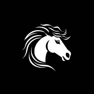 Horse - minimalist and flat logo - vector illustration clipart