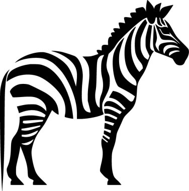 Zebra - yüksek kaliteli vektör logosu - t-shirt grafiği için ideal vektör çizimi