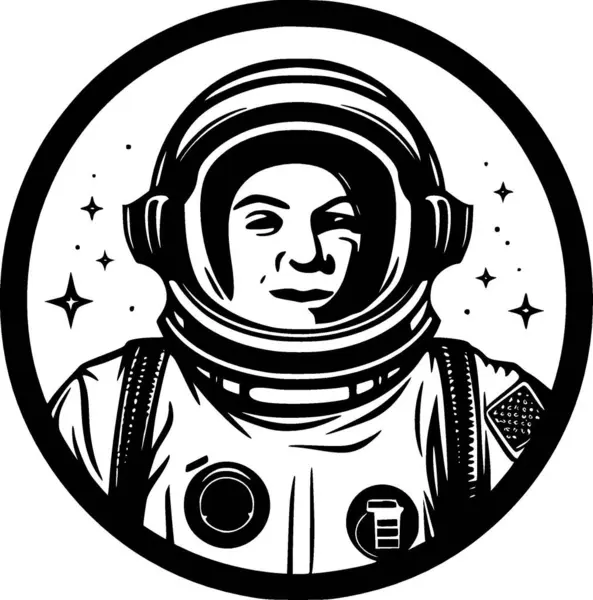 Astronot - minimalist ve basit siluet - vektör illüstrasyonu