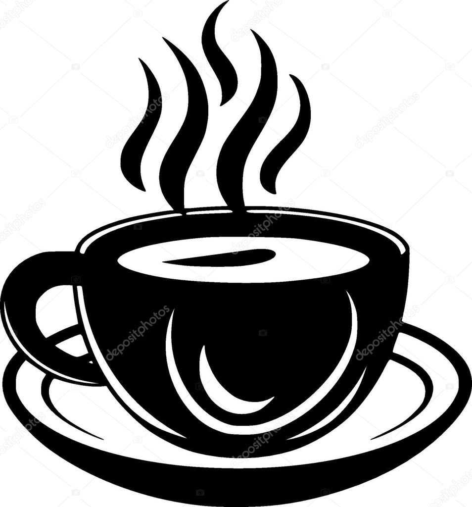 Coffee - minimalist and flat logo - vector illustration