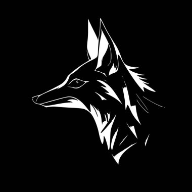 Fox geometry - black and white vector illustration